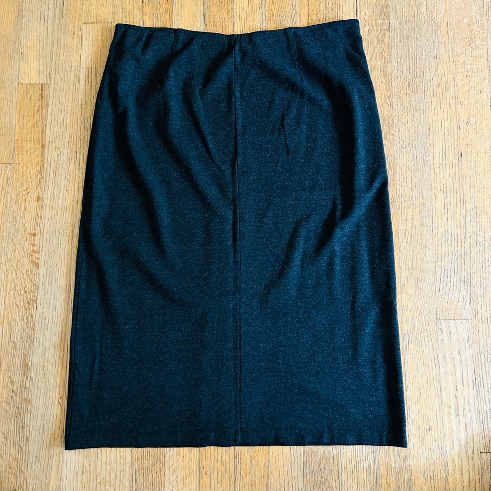 Vocabulary Gray Charcoal Heathered Elastic Waist Stretch Pencil Skirt, size L - Picture 7 of 7